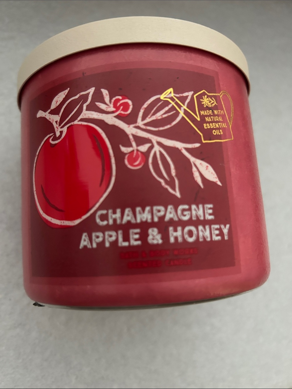 New Bath and Bodyworks 3 Wick Champagne Apple & Honey Scented Candle